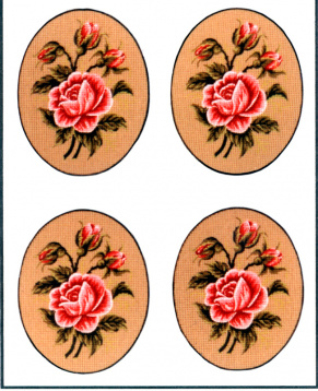 Канва жесткая с рисунком "Роза,овал", 4 картинки Soulos 07.42, цена 1 646 руб. - интернет-магазин Мадам Брошкина