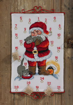Санта с котами Permin 34-3265, цена 3 759 руб. - интернет-магазин Мадам Брошкина