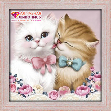 Кот и кошка Алмазная живопись АЖ.1296, цена 1 184 руб. - интернет-магазин Мадам Брошкина