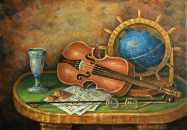 Скрипка и глобус Алмазная живопись АЖ.1186, цена 2 401 руб. - интернет-магазин Мадам Брошкина