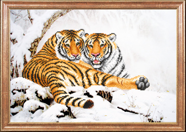 Тигры зимой Магия канвы КС-103, цена 496 руб. - интернет-магазин Мадам Брошкина