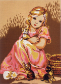 Малышка в розовом и котята Soulos D.479