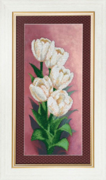Белоснежные тюльпаны Чаривна Мить Б-682, цена 1 186 руб. - интернет-магазин Мадам Брошкина