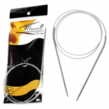 Спицы круговые для вязания на тросиках Maxwell Black 2,75мм Maxwell #11, цена 624 руб. - интернет-магазин Мадам Брошкина