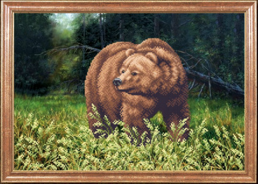Медведь Магия канвы КС-032, цена 496 руб. - интернет-магазин Мадам Брошкина