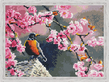 Весенняя птичка Цветной QS200476, цена 1 784 руб. - интернет-магазин Мадам Брошкина