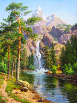 Горный водопад Алмазная живопись АЖ.1347, цена 1 421 руб. - интернет-магазин Мадам Брошкина
