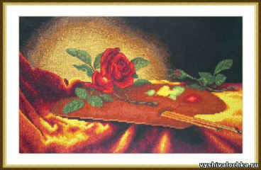 Роза на палитре Вышивалочка К-16, цена 561 руб. - интернет-магазин Мадам Брошкина