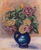 Розы в синей вазе Panna Ц-1686