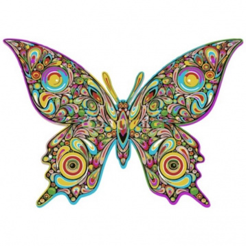 Бабочка поп-арт Цветной MC1007, цена 1 170 руб. - интернет-магазин Мадам Брошкина