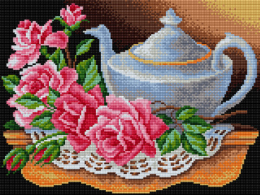 Чайник с розами Вышиваем бисером  V-21, цена 1 712 руб. - интернет-магазин Мадам Брошкина