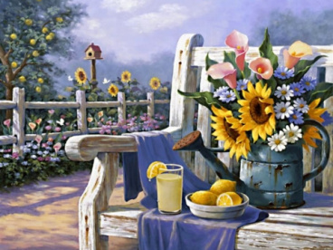 Садовый натюрморт Алмазная живопись АЖ.1334, цена 1 529 руб. - интернет-магазин Мадам Брошкина
