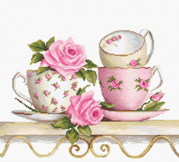 Чайные чашки с розами Luca-s B2327, цена 1 505 руб. - интернет-магазин Мадам Брошкина
