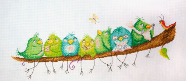 "Веселые птички" Elina Ellis illustration Марья Искусница 15.001.22, цена €14 - интернет-магазин Мадам Брошкина