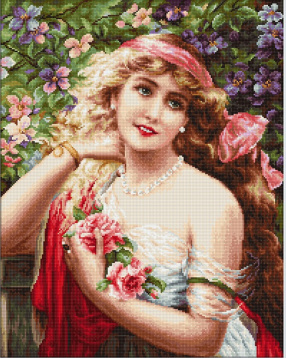 Девушка с розами Luca-s G549, цена 1 242 руб. - интернет-магазин Мадам Брошкина