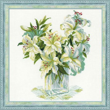 Белые лилии Риолис 1169, цена 1 720 руб. - интернет-магазин Мадам Брошкина