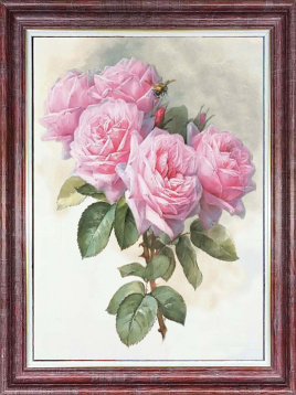 Ветка с розами Каролинка КЛ-4038, цена 228 руб. - интернет-магазин Мадам Брошкина