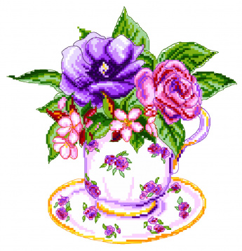 Роза в чашке Матренин Посад 1906, цена 393 руб. - интернет-магазин Мадам Брошкина