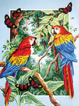 Тропические попугаи Grafitec 10.452, цена €12 - интернет-магазин Мадам Брошкина