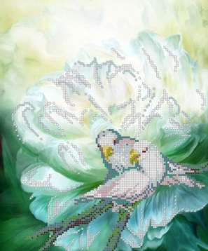 Белые попугаи Картины Бисером S-058, цена 717 руб. - интернет-магазин Мадам Брошкина