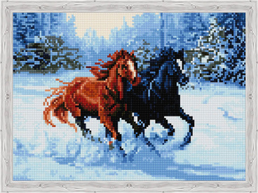 Пара лошадей Цветной QS200242, цена 1 784 руб. - интернет-магазин Мадам Брошкина