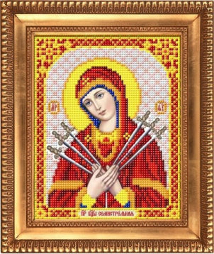 Пресвятая Богородица Семистрельная Благовест И-5073, цена 108 руб. - интернет-магазин Мадам Брошкина