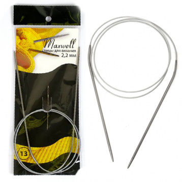 Спицы круговые для вязания на тросиках Maxwell Black 2,2мм Maxwell #13, цена 758 руб. - интернет-магазин Мадам Брошкина