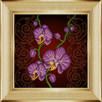 Орхидея фиолетовая Божья коровка БК.0028, цена 301 руб. - интернет-магазин Мадам Брошкина