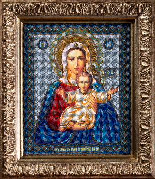 Богородица Леушинская Кроше В-156, цена 1 475 руб. - интернет-магазин Мадам Брошкина