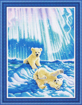 Медвежата в северном сиянии  Kustom Krafts 98537, цена 5 191 руб. - интернет-магазин Мадам Брошкина