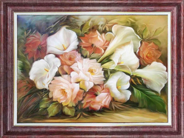 Каллы с розами Каролинка КЛ-3054, цена 321 руб. - интернет-магазин Мадам Брошкина