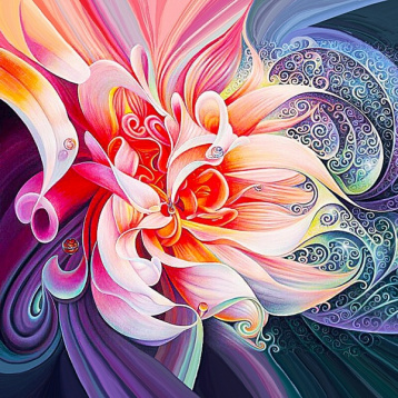 Абстрактный цветок Колор кит KDK006, цена 811 руб. - интернет-магазин Мадам Брошкина