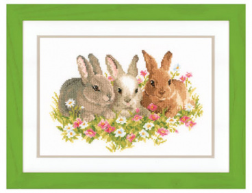 Кролики в цветочном поле  Vervaco PN-0143866, цена 3 032 руб. - интернет-магазин Мадам Брошкина