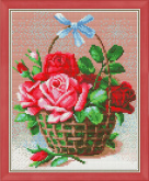 Корзинка роз Алмазная живопись АЖ.1451