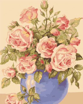 Розы в голубой вазе Grafitec 11.854, цена €13 - интернет-магазин Мадам Брошкина
