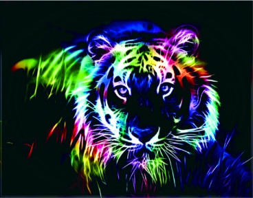 Тигр поп-арт Цветной LG017, цена 2 494 руб. - интернет-магазин Мадам Брошкина