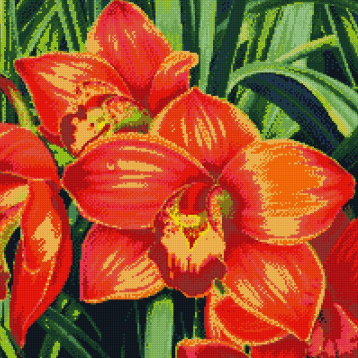 Красные орхидеи Алмазная живопись АЖ.1026, цена 2 459 руб. - интернет-магазин Мадам Брошкина