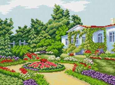 Летний сад Алмазная живопись АЖ.1021, цена 2 574 руб. - интернет-магазин Мадам Брошкина