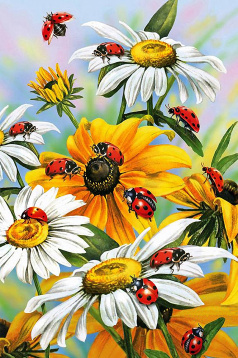 Солнечные цветы Алмазная живопись АЖ.1311, цена 3 006 руб. - интернет-магазин Мадам Брошкина