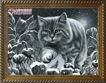 Кот на заборе Алмазная живопись АЖ.1415, цена 1 529 руб. - интернет-магазин Мадам Брошкина