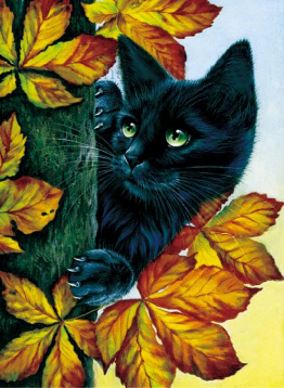 Черный кот Цветной LZE043, цена 1 646 руб. - интернет-магазин Мадам Брошкина