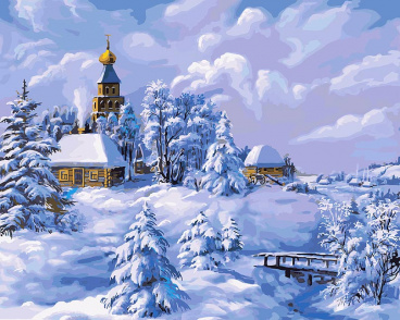 Зима в деревне Белоснежка 137-AB, цена 1 195 руб. - интернет-магазин Мадам Брошкина
