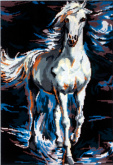 Белый конь в сизой дымке Soulos 14.767