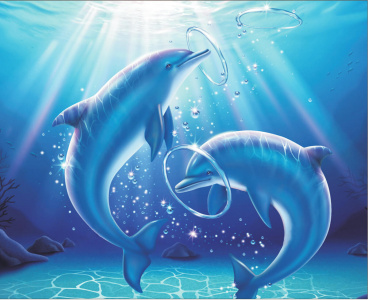 Дельфины в игре  Цветной LG223, цена 2 494 руб. - интернет-магазин Мадам Брошкина