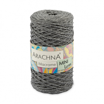Пряжа Arachna Macrame Mini Lurex цв.17 серый-серебро Arachna 83523990294, цена 1 742 руб. - интернет-магазин Мадам Брошкина