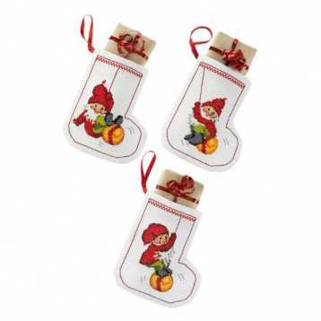 Рождественские носки Permin 21-1246, цена €10 - интернет-магазин Мадам Брошкина