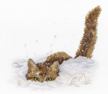 Кот в снегу М.П. Студия НВ-557, цена 438 руб. - интернет-магазин Мадам Брошкина