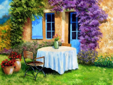 Уютный дворик Алмазная живопись АЖ.1339, цена 1 529 руб. - интернет-магазин Мадам Брошкина