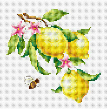 Ветка лимона Многоцветница МКН.01-14, цена 644 руб. - интернет-магазин Мадам Брошкина
