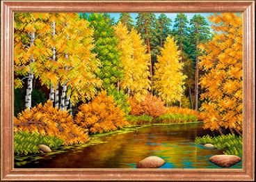 Осенняя река Магия канвы КС022, цена 496 руб. - интернет-магазин Мадам Брошкина